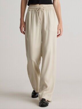 Quince Vintage Wash Tencel Wide Leg Pants in Shale size Medium